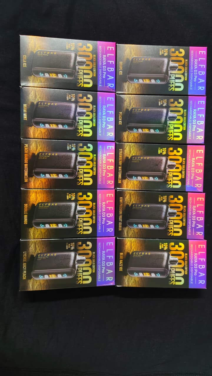 ELF BAR RAYA D3 PRO 30K PUFFS DISPOSABLE VAPE 10% More E-Liquid